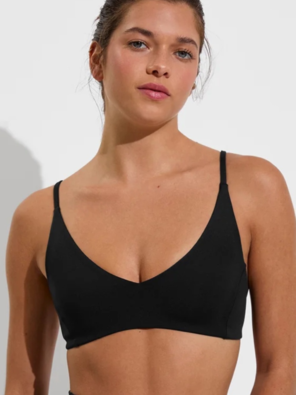 Left On Friday Sunday Top B-D Coverage V Neck Small Black
